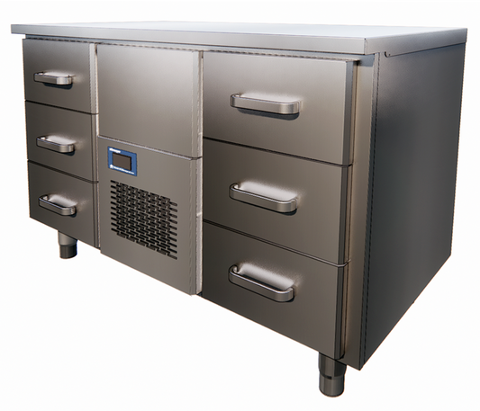 Refrigerated Worktop Table, 1260mm, 3 Doors