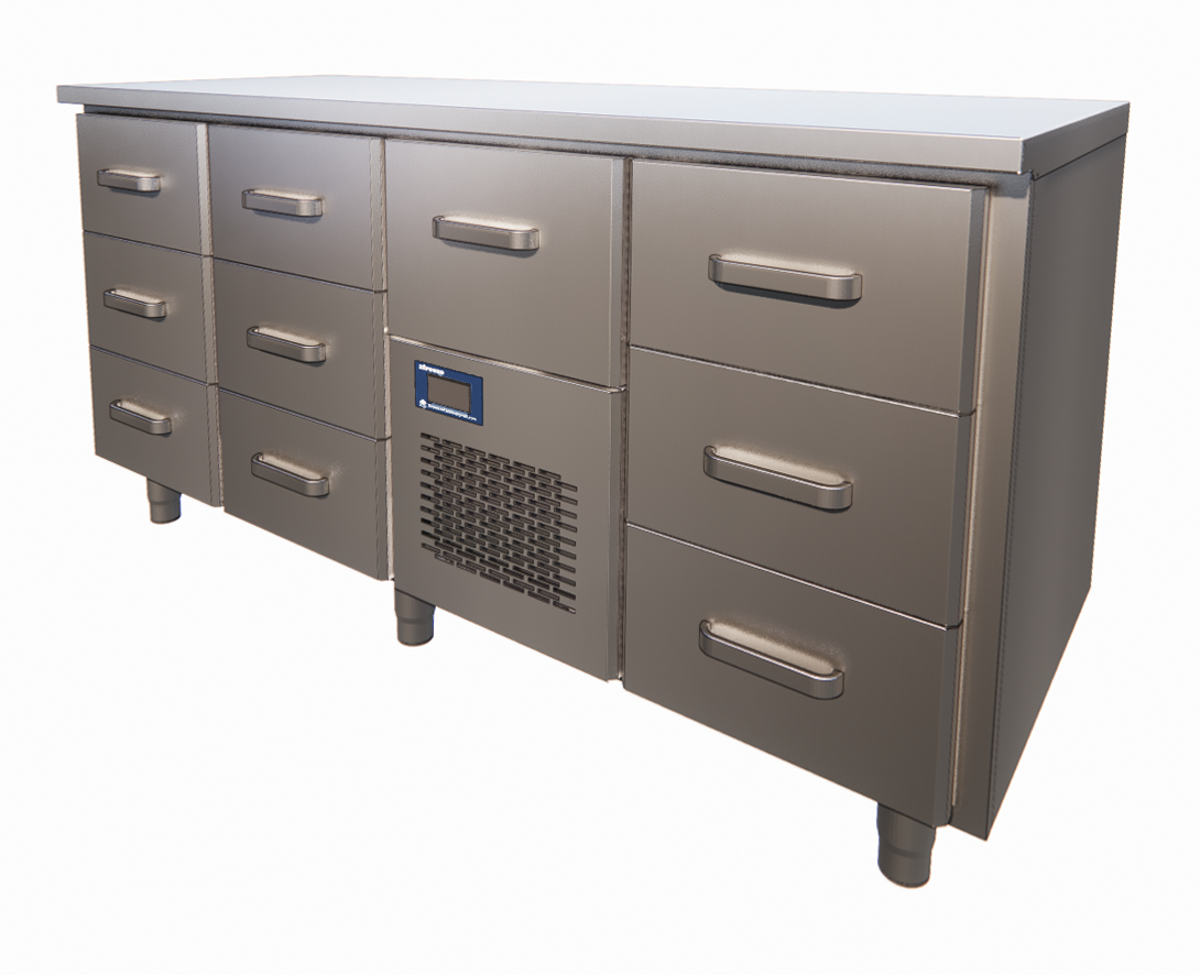 Refrigerated Prep Table, 1660mm, 6 Doors, +2/+6°C