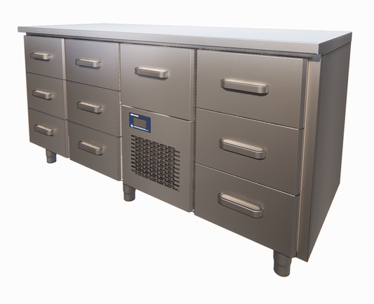 Refrigerated Prep Table, 1660mm, 6 Doors, +2/+6°C