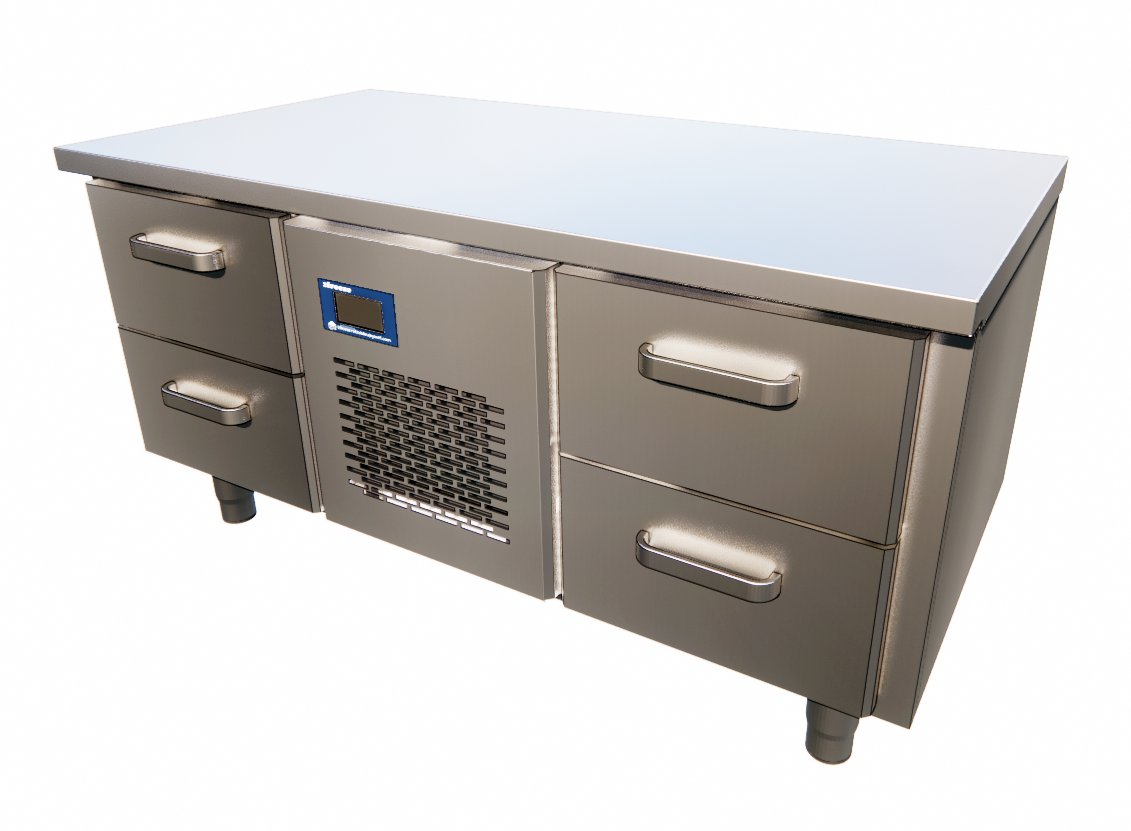 Low Refrigerated Table, 4 Drawers, +2/+6°C