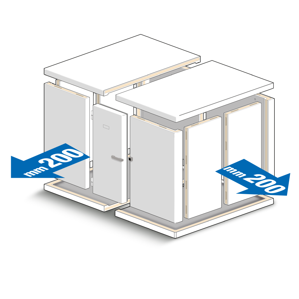 Modular Cold Room Panel Kit, 80 mm, 1800–12000 L