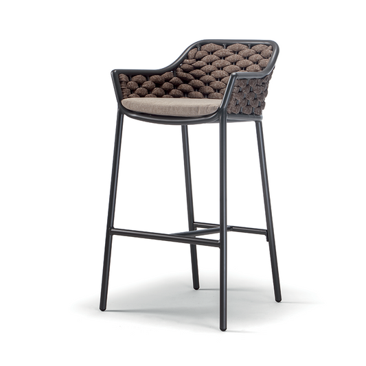 Grattoni Panama Outdoor Bar Chair, Aluminium, Stackable