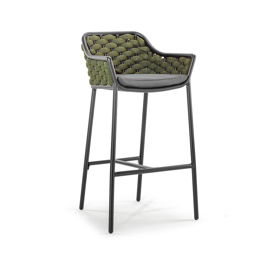 Panama Outdoor Bar Chair, Aluminium, Stackable