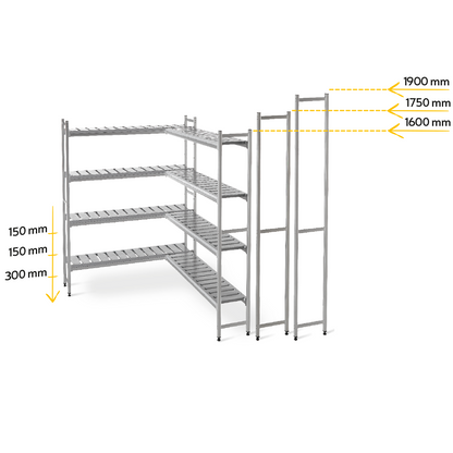 Modular Cold Room Shelving, -40/+40°C, Aluminum & HDPE