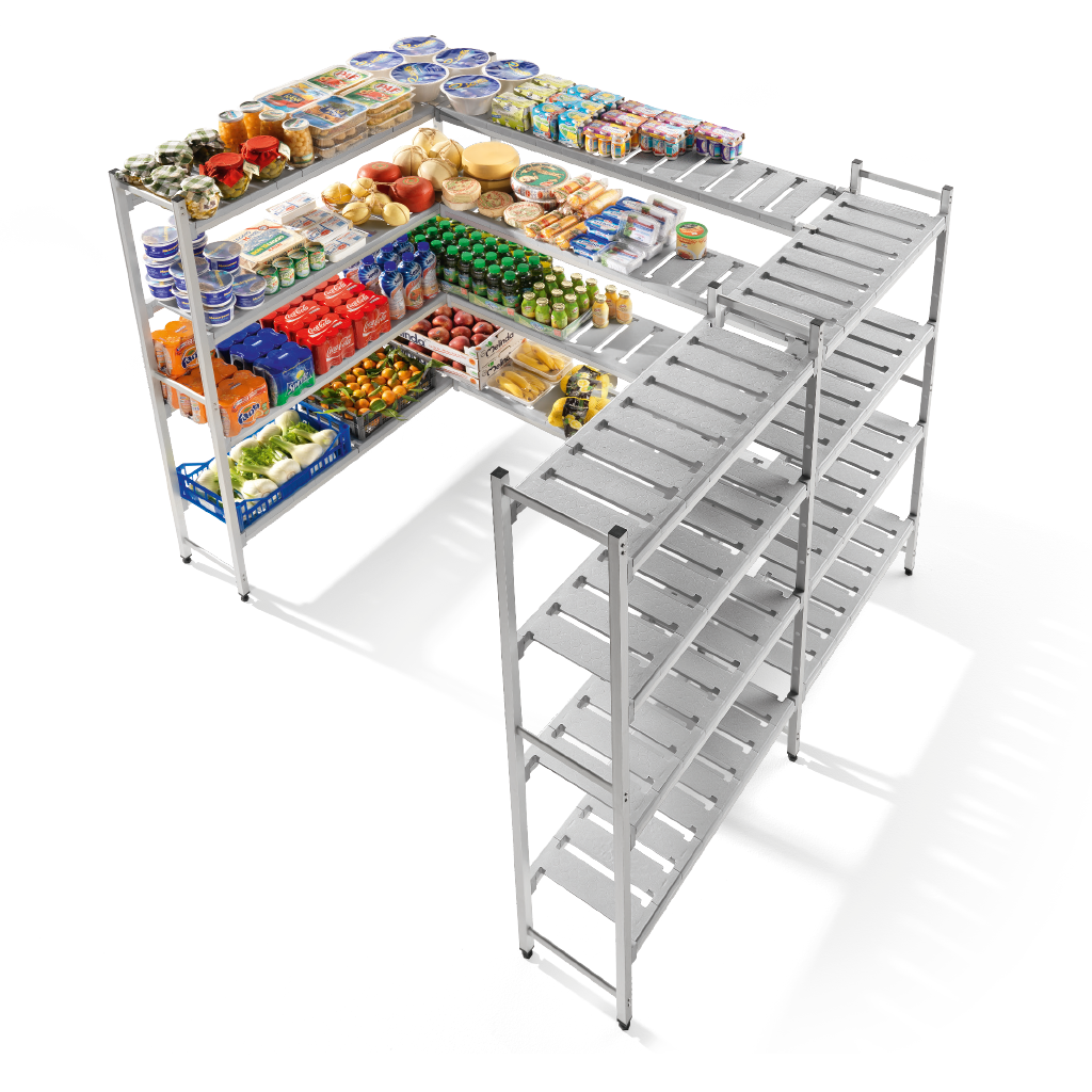 Modular Cold Room Shelving, -40/+40°C, Aluminum & HDPE