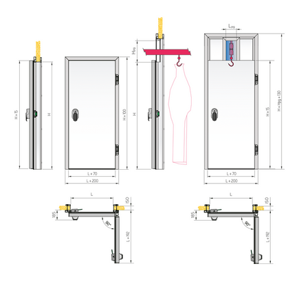 Isothermal Cold Room Hinged Door, Single, RAL 9010