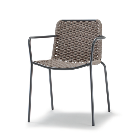 Grattoni Outdoor Armchair, Stackable, Steel & Textilene