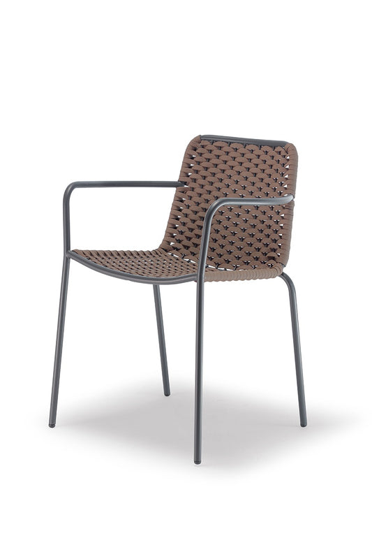 Grattoni Cannes Outdoor Armchair, Stackable, Steel/Textilene