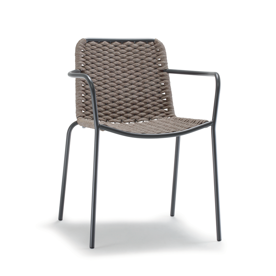 Cannes Outdoor Armchair, Stackable, Steel/Textilene