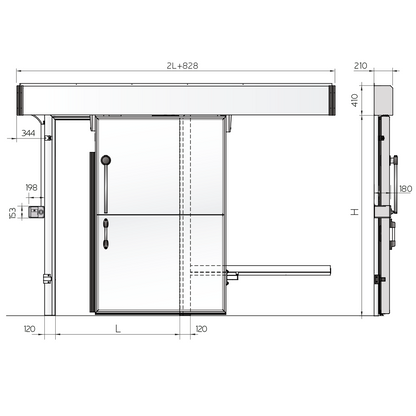 Isothermal Automatic Sliding Door, 220 V, CE