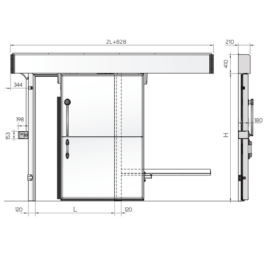 Isothermal Automatic Sliding Door, 220 V, CE