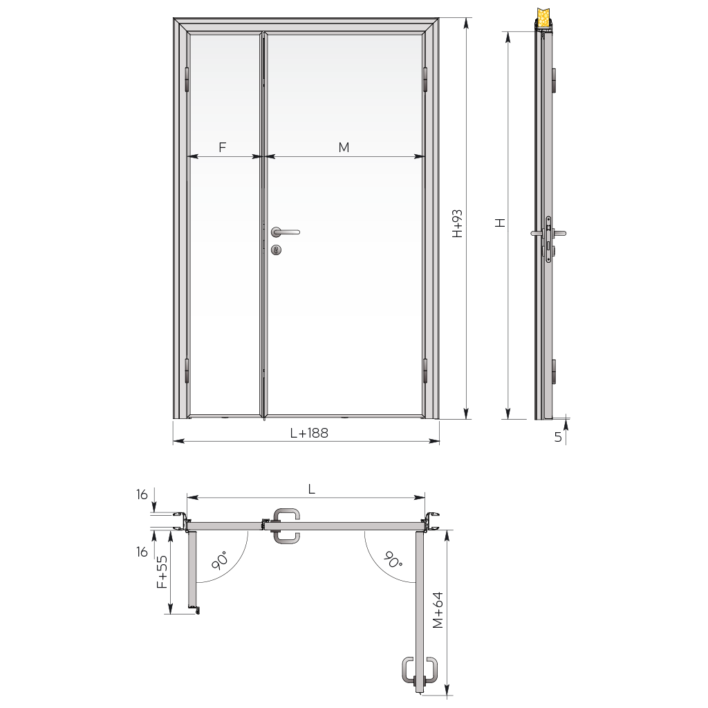 Hinged Door Refrigeration Cabinet