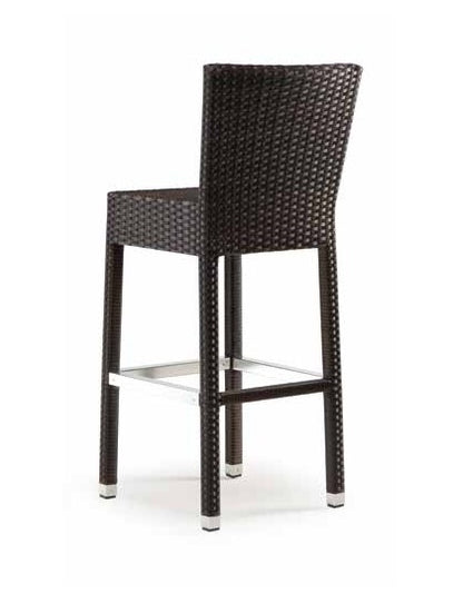 Bar Chair with Backrest, Aluminum, Plastic Seat