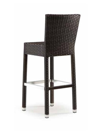 Bar Chair with Backrest, Aluminum, Plastic Seat