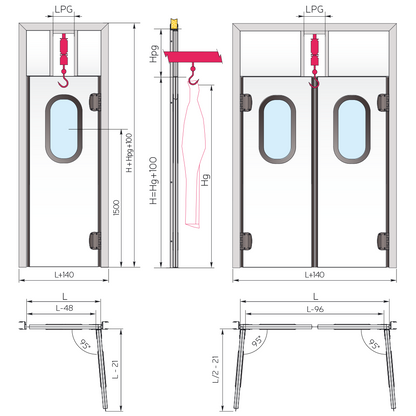 Semi-Insulating Swinging Service Door, 40 mm