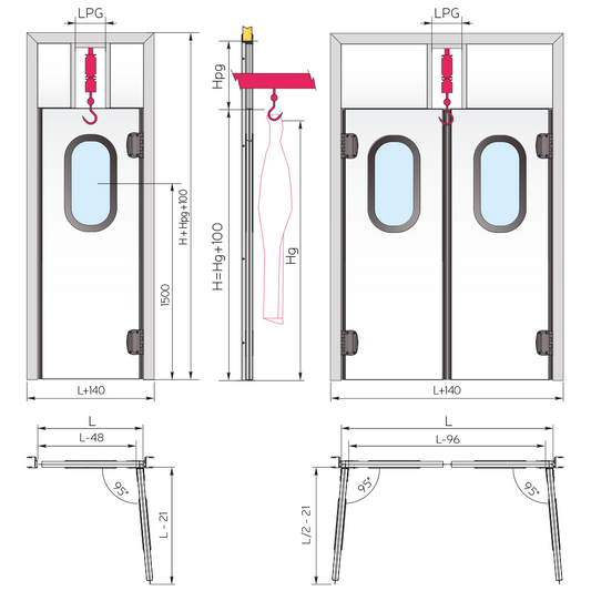 Semi-Insulating Swinging Service Door, 40 mm