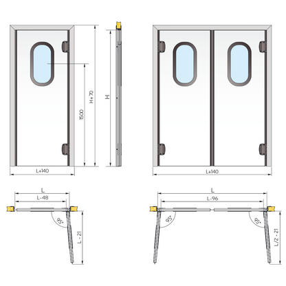 Semi-Insulating Swinging Service Door, 40 mm