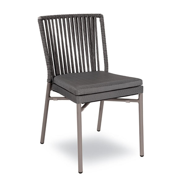 Stackable Dining Chair, Aluminum, Rope Seat