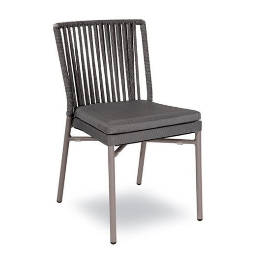 Stackable Dining Chair, Aluminum, Rope Seat