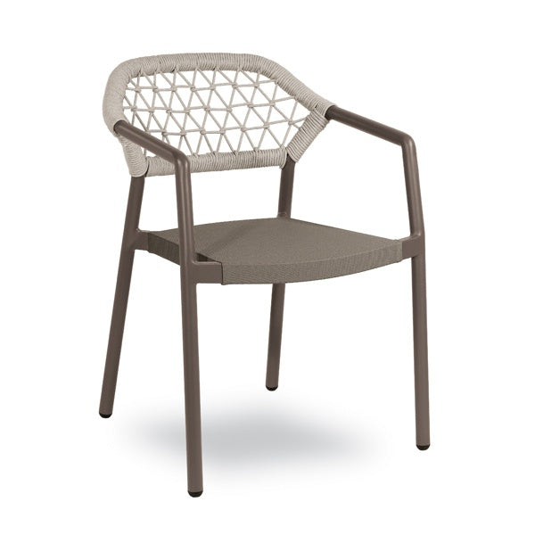 Gaudi Stackable Armchair, Aluminum, Woven Back