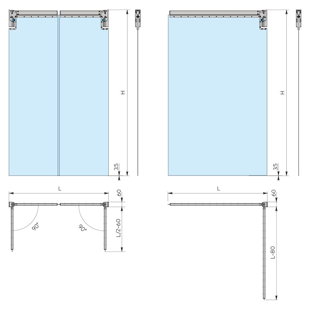 Visioflex Flexible PVC Curtain Door, Post-Free