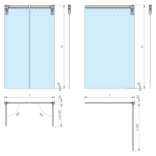 Visioflex Flexible PVC Curtain Door, Post-Free