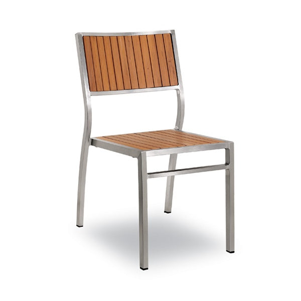 Bavaria Stackable Dining Chair, Aluminum, Tech-no Wood