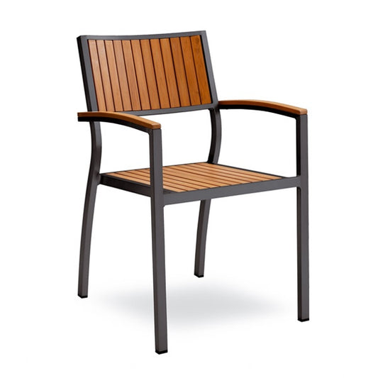 Bavaria Stackable Armchair, Aluminum, Black