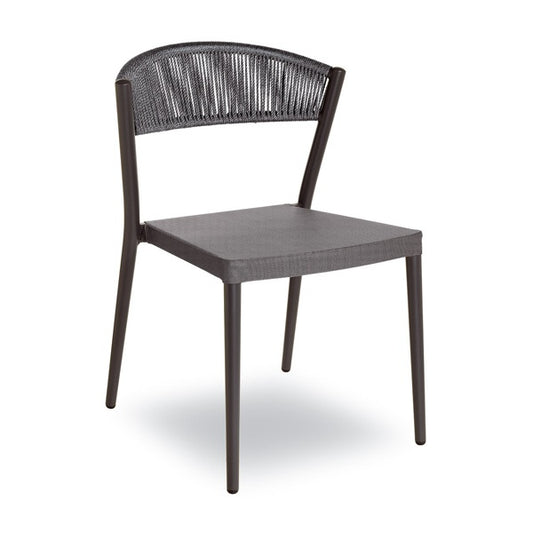 Contral Stackable Chair, Aluminum, Rope Back, Indoor/Outdoor