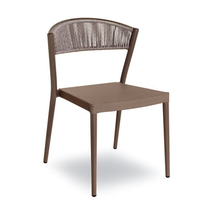 Stackable Chair, Aluminum, Rope Back, Indoor/Outdoor