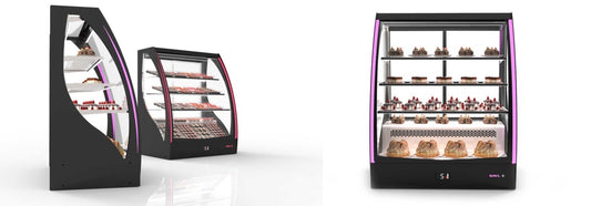 Curved Glass Pastry Display Cabinet, 3 Shelves, 4-8°C
