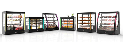 Curved Glass Pastry Display Cabinet, 3 Shelves, 4-8°C
