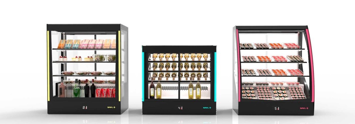 Curved Glass Pastry Display Cabinet, 3 Shelves, 4-8°C