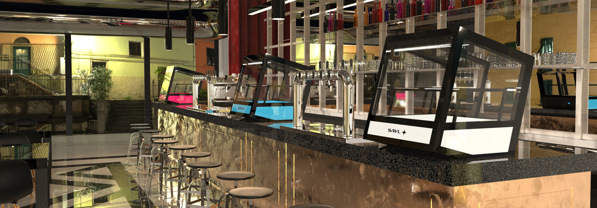 Refrigerated Countertop Showcase, 20 Btl, 2/8°C