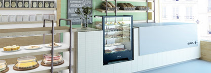 Refrigerated Countertop Showcase, 3 Glass Shelves, LED
