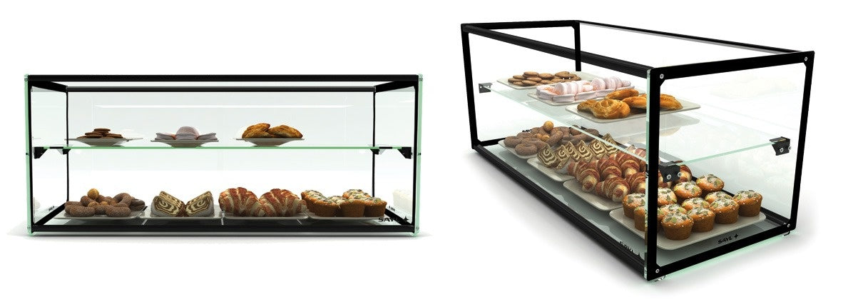 Neutral Countertop Display Cabinet, Tempered Glass