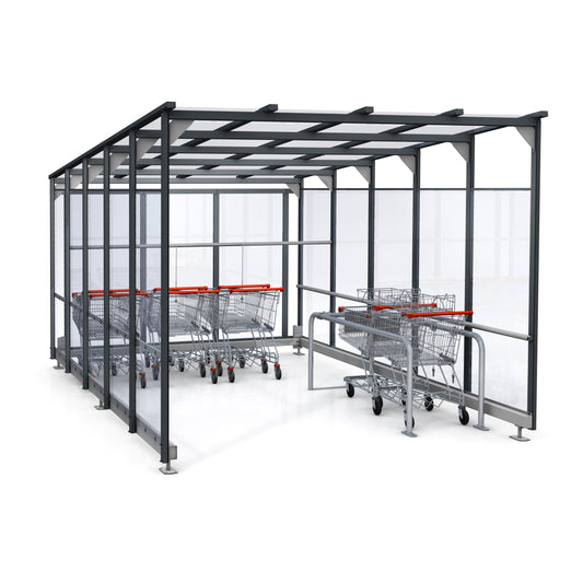 Alpha Trolley Shelter, Pitched Roof, 3–6 Row