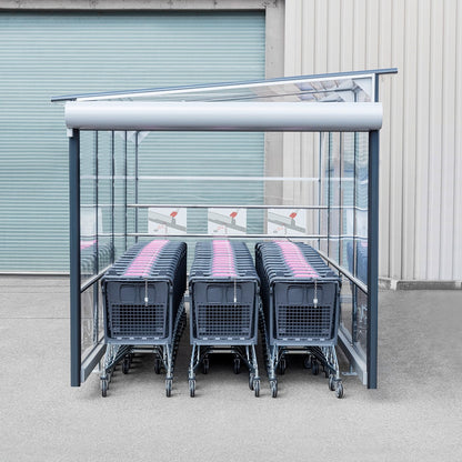 Sigma Pitched Roof Trolley Shelter, 3 Rows
