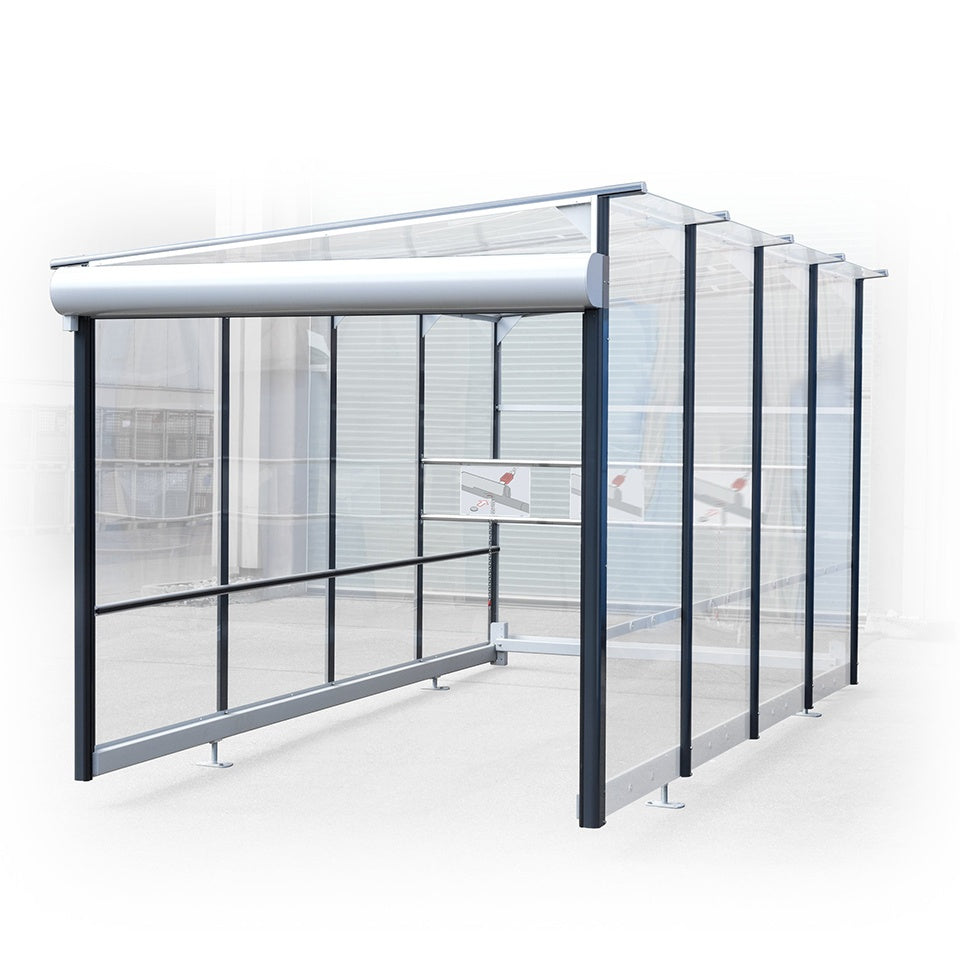 Sigma Pitched Roof Trolley Shelter, 3 Rows