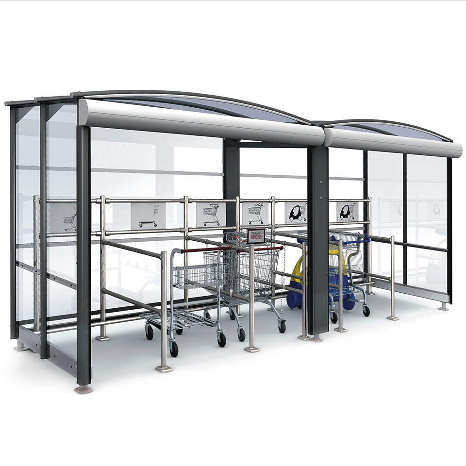 Outdoor Service Trolley Shelter, Aluminium, Roller Shutter
