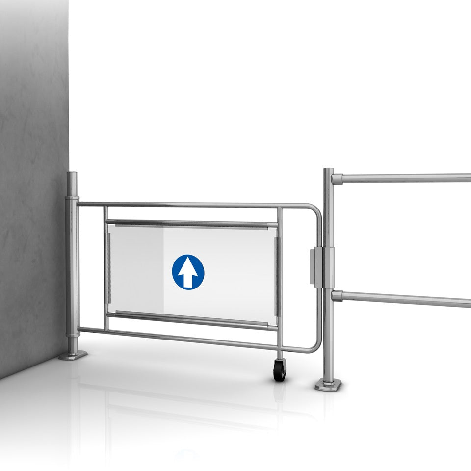 Mechanical Pallet Passage Gate, Steel, Chrome