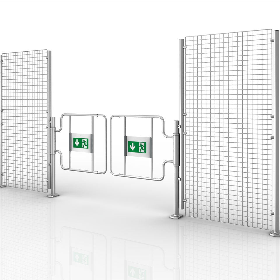 Swing Exit Gate, Anti-Panic, Chrome Steel