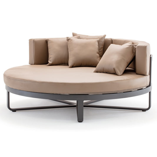 Capri Outdoor Daybed, Aluminum, Leather