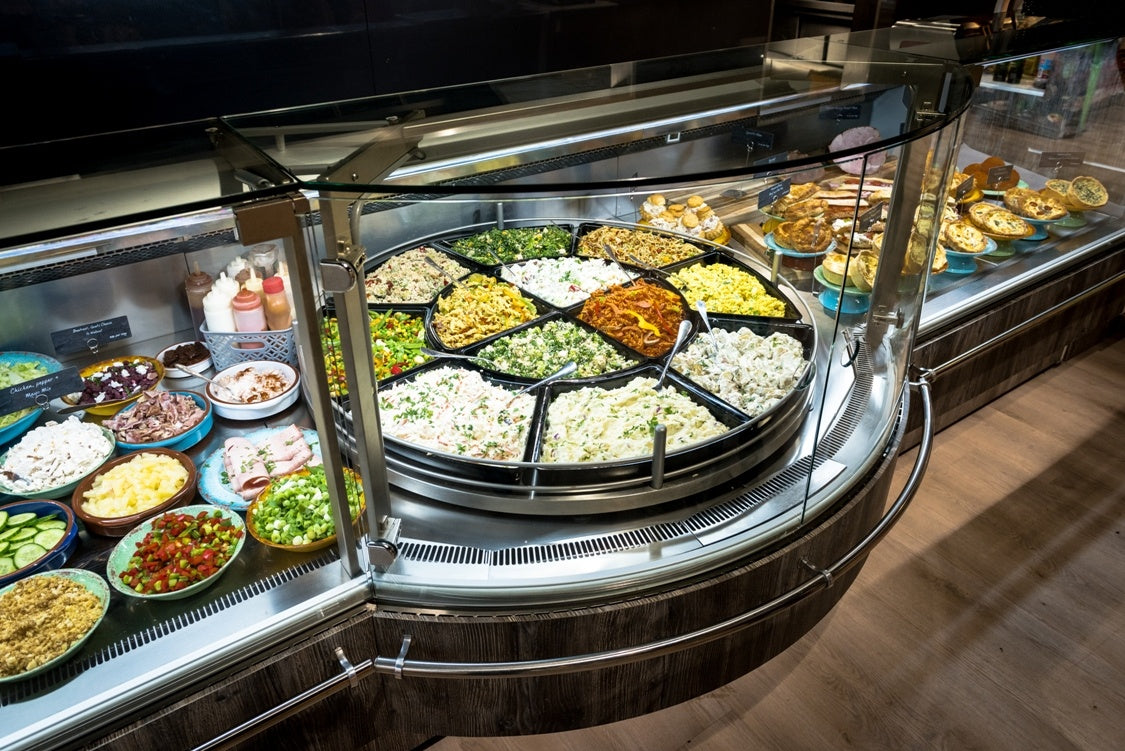 Admiral Serve-Over Counter, LED, Panoramic Glass