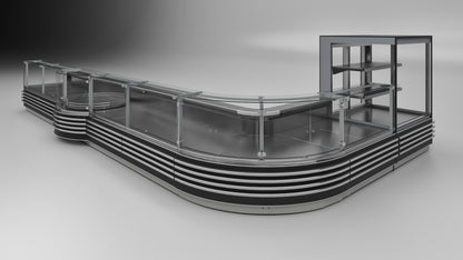 Admiral Serve-Over Counter, LED, Panoramic Glass