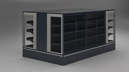 Semi-Vertical Multideck Display Cabinet, Glass Doors, 1650mm