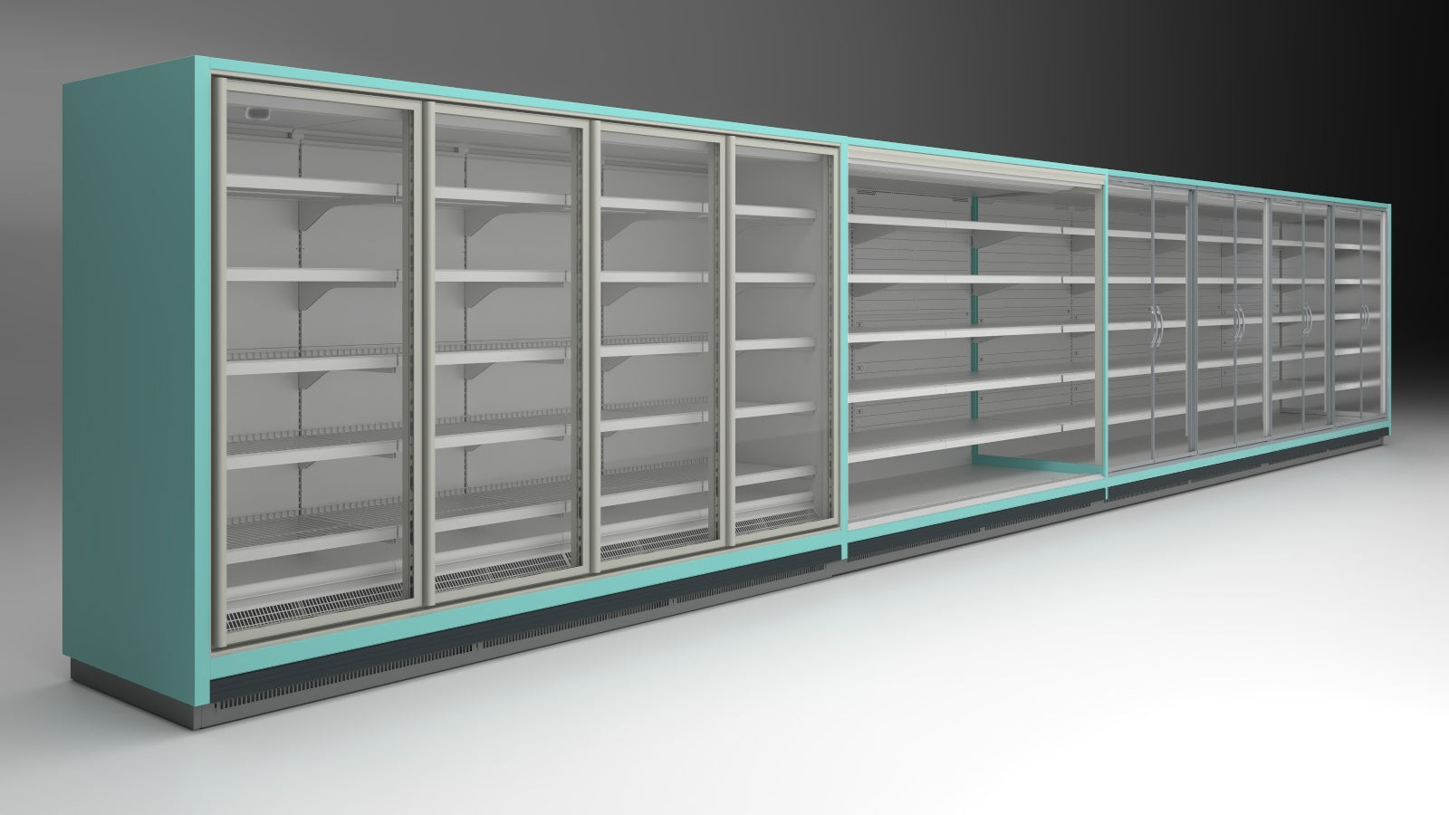 Torino Overview Frozen Multideck Cabinet, Remote