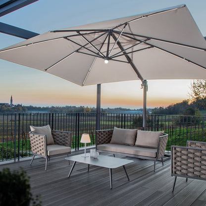Nizza Outdoor Lounge Set, 4-Piece, Aluminium & Rope