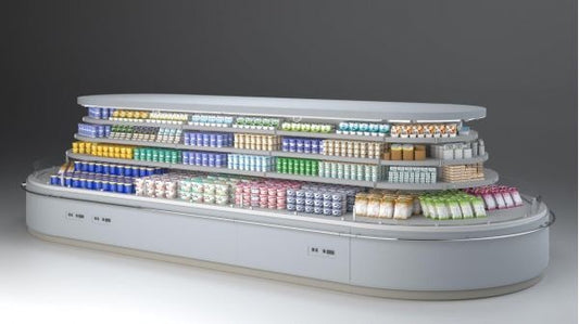 Open Semi-Vertical Refrigerated Display