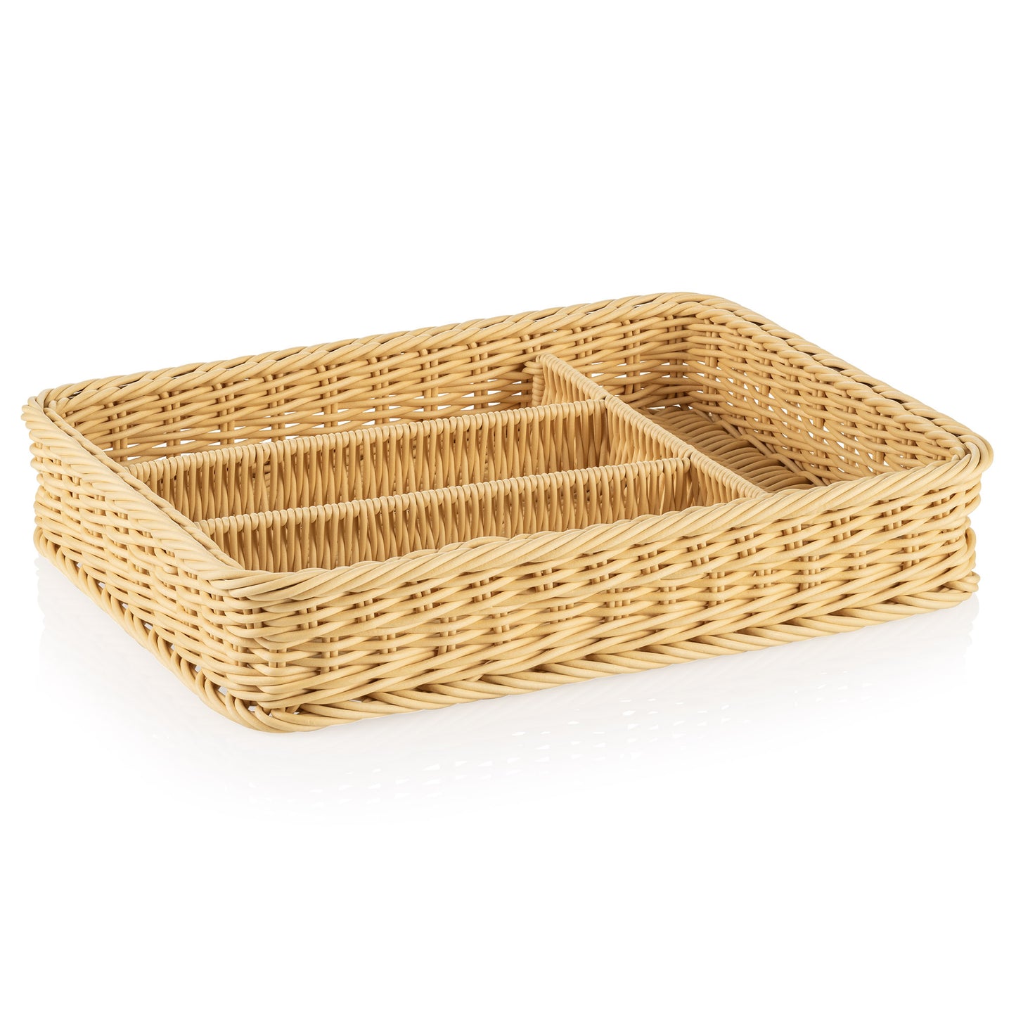 Weaver Pro Cutlery Basket, 400 × 299 mm, Light Beige